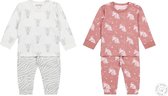 Dirkje SET (2stuks) pyjamas Bio Cotton Off white zebra en Roze eenhoorn - 62/68