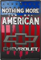 Chevrolet Nothing More American. Aluminium wandbord 30,5 x 45,7 cm.