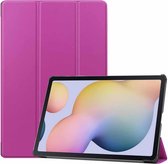 Voor Samsung Galaxy Tab S7 Plus Custer Texture Smart PU lederen tas met slaap- / wekfunctie en drievoudige houder (paars)