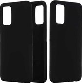 Voor Samsung Galaxy Note20 5G Pure Color Liquid Silicone Shockproof Full Coverage Case (Zwart)