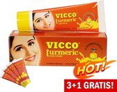 Vicco Turmeric gezichtscreme met kurkuma 50g x 4 pack | MultiPack | Vicco Tumeric ayurvedische crème 4 X 50 gram