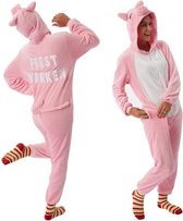 Feestvarken onesie - unisex - maat L/XL - onesie varken - carnavalspak heren – carnaval heren – carnavalskostuum heren – onesie – onesie volwassenen – onesie dames – onesies heren