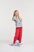 Woody pyjama meisjes/dames - multicolor gestreept - octopus - 211-1-BSK-S/917 - maat 128