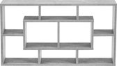 Wandplank – Met 8 vakken – Spaanplaat - Afmeting (LxBxH) 85 x 16 x 48 cm – Kleur beton kleurig