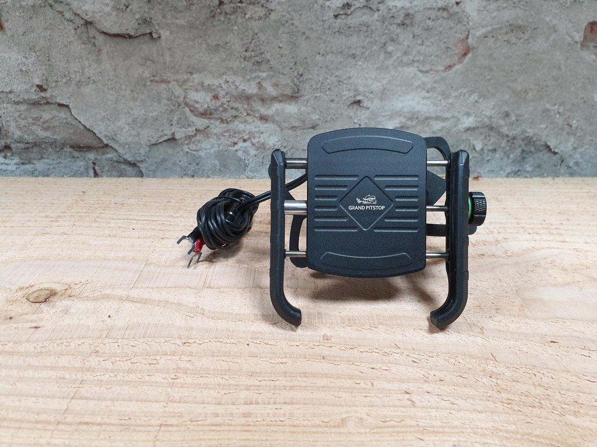 GrandPitstop motor telefoon- / navigatiehouder met USB oplader 2.0 model Jaw