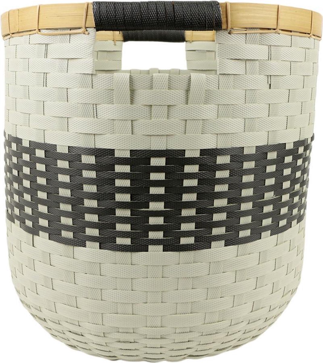 Basket recyc.white L - 40x40x40 cm - India - Sarana - Fairtrade
