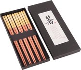 Chopsticks - Hout - Geel - 5 paar - 22,5 cm - Japanse stijl - Sushi Giftset