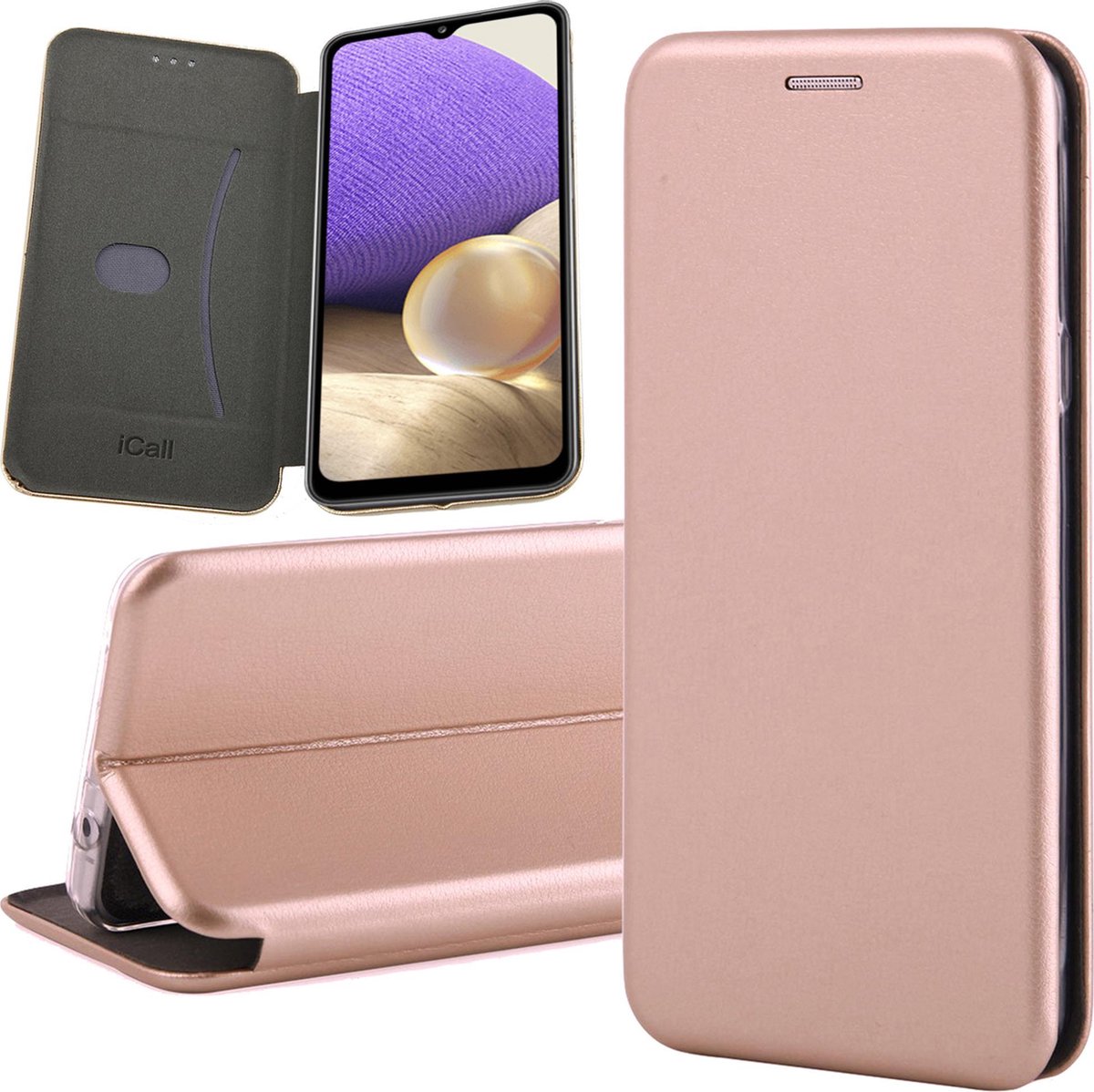 Hoesje geschikt voor Samsung Galaxy A32 5G - Book Case Kunstleer ThinShield Roségoud
