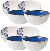 Tapas schaaltjes - set van 8 schaaltjes - ø 8 cm - tapas schaaltjes aardewerk - dipschaaltjes - amuseschaaltjes - servies blauw