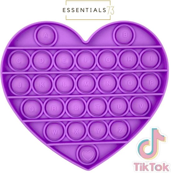 ESSENTIALS73 Fidget Toy Pop it - Coeur - Coeur - Violet - Tiktok - Popper -  Jouets -... | bol.com