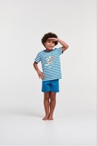 Woody pyjama jongens/heren - blauw-rood gestreept - zeemeeuw - 211-1-PSS-S/983 - maat 92