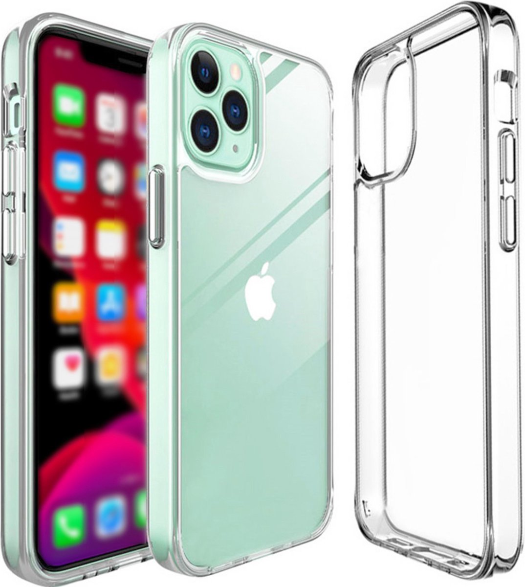 iPhone 12 mini hoesje - iphone 12 case siliconen transparant - + - gratis screenprotector