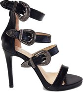 Power Escorts - Super sexy Hoge hakken - Black Moda Alice Sandals - High Heels - Size 37 - Must voor iedere moderne chick