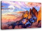 Schilderij Colorado gebergte (print op canvas), 2 maten, multi-gekleurd