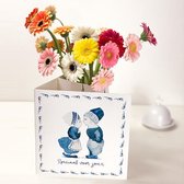 Bloomincard Piccolini - Speciaal voor jou - bloemen en boeketten - Vrolijke mini Gerbera's met unieke vaas - Brievenbusbloemen - Verrassen met Piccolini's en speciale kaart die je