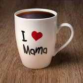 Moederdag - Mok / beker met tekst 'I love Mama' - 36cl - D8,3XH10,5cm