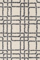 Aledin Carpets Casablanca - Hoogpolig - Vloerkleed 160x230 cm - Shaggy - Wit Grijs