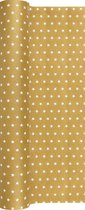 Tafelloper op rol - 480 cm - airlaid papier - goud met witte sterren