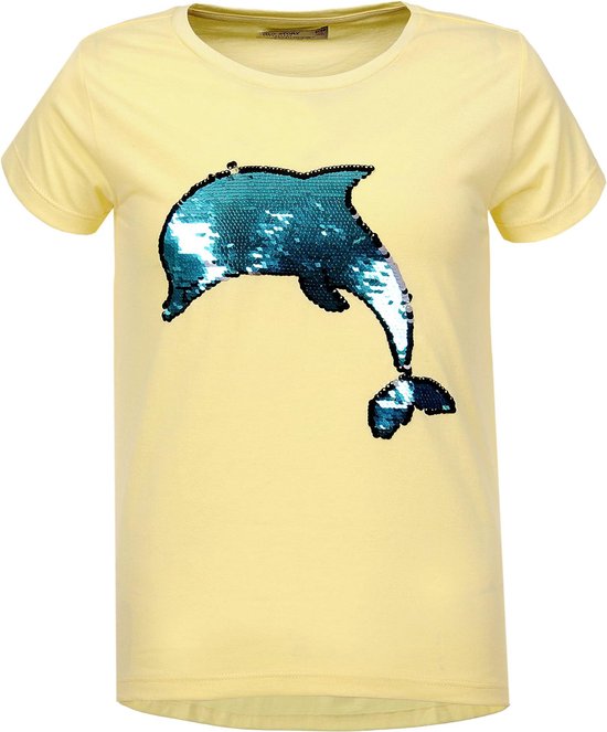 Meisjes shirt dolfijn GLO-STORY maat 98 geel | bol.com