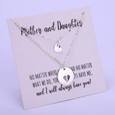 Halskettingen set | Halskettingen met hart| Moederdag cadeautje | Cadeau voor moeder en dochter | sieraden set | 45 cm + 4 cm verstelbaar