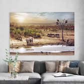 PosterGuru - Canvas Schilderij - African Savanne Wildlife Animals - 75 x 100 cm