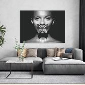 Canvas Schilderij - Butterfly Woman - 100 x 75 cm - PosterGuru.nl