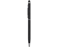 1 Stuks - Balpen en Touch Pen - 2 in 1 Stylus Pen voor smartphone en tablet - Metaal - Zwart