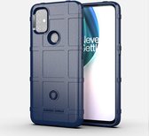 OnePlus Nord N10 hoesje - Rugged Shield TPU Gelcase - Blauw - GSM Hoesje - Telefoonhoesje Geschikt Voor: OnePlus Nord N10