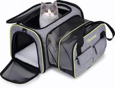 REXA®  Transporttas voor katten en kleine honden | kattentransportbox | hondentransportbox | 44,5 x 33 x 28 cm | grijs