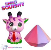 2 st. Sweet Squishy Speelfiguren Roze/Groene Kitten + Diamant 10 cm | Squeezy speelgoed pakket goedkoop kinderen anti stress bal tiktok jongens meisjes regenboog rainbow squishie cube simple 