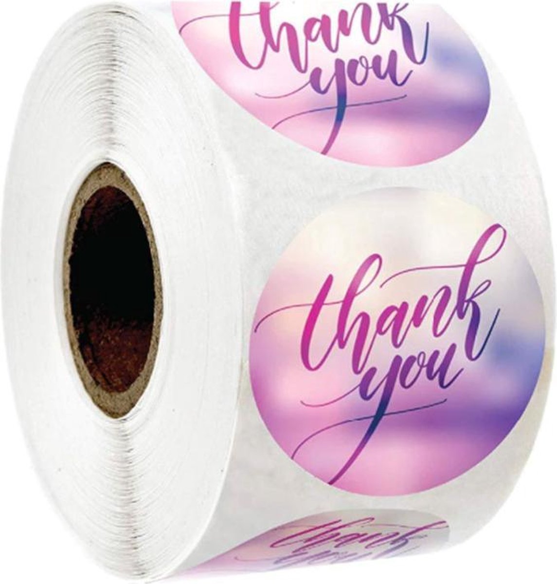 DW4Trading Stickerrol Thank You - Sluitstickers - Ø 2,6 cm - 500 Stuks - Paars
