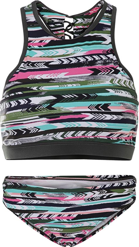 Bikini sport femme avec détail tressé - Flèches vertes - M