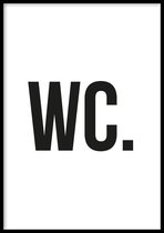 Poster WC - 30 x 40 cm met fotolijst - WC poster - WALLLL
