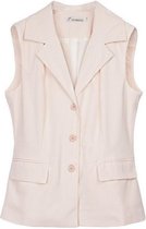 La Pèra Gilet geblokt beige/creme - Maat L