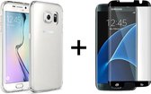 Samsung S7 Edge Hoesje - Samsung Galaxy S7 Edge hoesje transparant siliconen case hoes cover hoesjes - Full Cover - 1x Samsung S7 Edge screenprotector
