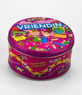 Verjaardag - Snoep - Snoeptrommel - Vriendin - Gevuld met Drop - In cadeauverpakking met gekleurd lint