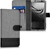 kwmobile telefoonhoesje voor Blackberry KEYone (Key1) - Hoesje met pasjeshouder in grijs / zwart - Case met portemonnee