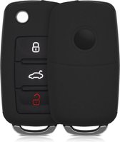 kwmobile autosleutel hoesje voor VW Skoda Seat 3-knops autosleutel - Autosleutel behuizing in zwart