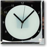 Sublimatie glas met spiegel rand en klok 20/20