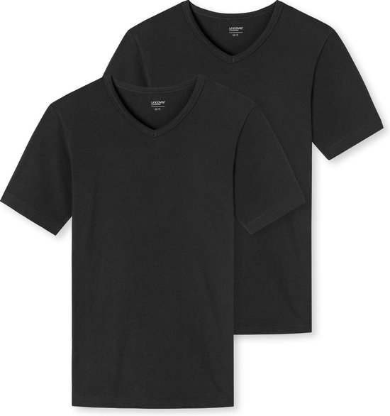 Schiesser Uncover Heren T-Shirt - Zwart - V Hals- 2Pack - Maat XL
