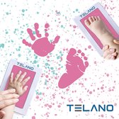 Telano® Baby Voetafdruk en Handafdruk Roze Inktafdruk - Kraamcadeau - Babyshower - Moederdagkado