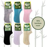 green-goose Bamboe Sneakersokken | Ballerina | Voetjes | Footies | 6 Paar | Dames | Maat 38 - 42 | Pastel | Duurzaam en Comfortabel | 95% Bamboe