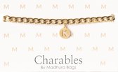 Charables by Madhura Bags Armband Elegance Goud – Waterproof – Hypoallergeen – RVS - Naamletter K