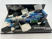 Benetton Renault B196 G. Berger (Blauw) (12 cm) 1/43 MiniChamps - Modelauto - Schaalmodel - Model auto - Miniatuurautos - Miniatuur auto