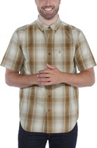 Carhartt ESSENTIAL PLAID SHIRT Short Sleeve OILED WALNUT mannen -Flanellen Overhemd