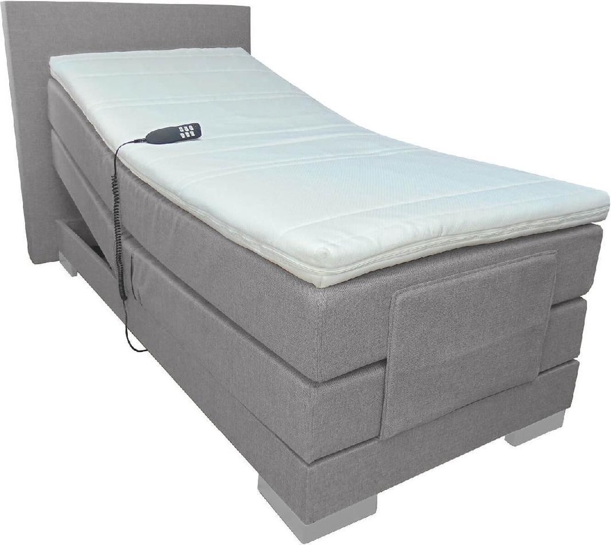 Slaaploods.nl Cool - Elektrische Boxspring inclusief matras - 80x220 cm - Grijs