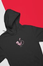 Mew Pixel Art Zwart Hoodie - Kawaii Anime Merchandise - Pokemon - Unisex Maat XL