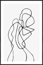 JUNIQE - Poster met kunststof lijst Figuratone -13x18 /Wit & Zwart