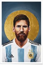 JUNIQE - Poster Football Icon - Lionel Messi -20x30 /Kleurrijk