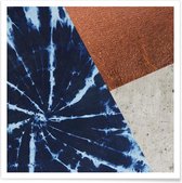 JUNIQE - Poster Batik Kupfer Beton -20x20 /Blauw & Grijs